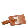 Front View Of The Honey Luggage Tag Of The 4 Wheeled Luggage And Leather Laptop Briefcase Set