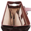 Top Compartment View Of The Brown Leather Doctor Bag