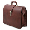 Angled View Of The Brown Leather Doctor Bag