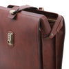Top Angled Opening View Of The Brown Leather Doctor Bag