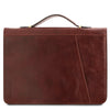 Top Features View Of The Brown Exclusive Leather Compendium With Carry Handle