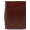 Front View Of The Brown Exclusive Leather Compendium With Carry Handle