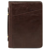 Front View Of The Dark Brown Exclusive Leather Compendium With Carry Handle