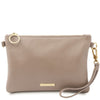 Front View Of The Light Taupe Clutch