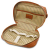 Internal Features View Of The Toiletry Bag Of The Natural Leather Travel Duffle Bag and Mens Toiletry Bag Leather Set