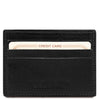Front View Of The Black Leather Credit Business Card Holder