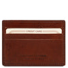 Front View Of The Brown  Leather Credit Business Card Holder
