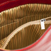 Internal Zip Compartment View Of The Red Convertible Backpack Handbag