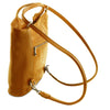Shoulder Strap View Of The Yellow Convertible Backpack Handbag