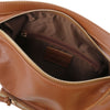 Internal Zip View Of The Cinnamon Convertible Leather Handbag