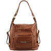 Front View Of The Cinnamon Convertible Leather Handbag