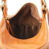 Internal Pockets View Of The Cognac Convertible Leather Handbag