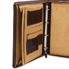 Pockets And Binder View Of The Brown Exclusive Leather Portfolio