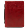 Front View Of The Red Exclusive Leather Portfolio