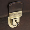 Key And Locking Mechanism View Of The Dark Brown Professional Leather Briefcase