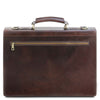 Rear View Of The Dark Brown Professional Leather Briefcase