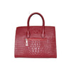 Rear View Of The Dark Red Leather Handbag For Ladies