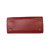 Underneath View Of The Dark Red Leather Handbag For Ladies