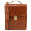Front View Of The Honey Leather Crossbody Bag Large