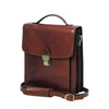Side View Of The Brown Leather Crossbody Bag Small