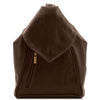 Front View Of The Dark Brown Stylish Backpack