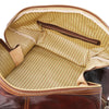 Internal Compartment View Of Bag 2 Of The Deluxe Brown Leather Travel Bag Set