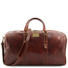 Front View Of Bag 2 Of The Deluxe Brown Leather Travel Bag Set