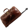 Trolley View Of Bag 1 Of The Deluxe Brown Leather Travel Bag Set