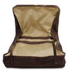 Internal Compartment View Of Bag 3 Of The Deluxe Dark Brown Leather Travel Bag Set