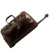 Trolley View Of Bag 1 Of The Deluxe Dark Brown Leather Travel Bag Set