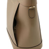 Right Side View Of The Light Taupe Demetra Leather Ruga Handbag