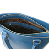 Internal View Of The Teal Demetra Leather Ruga Handbag