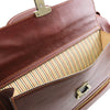 Front Pocket View Of The Brown Doctors Bag With Compartments