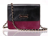 Front View Of The Black Burgundy Women's Small Leather Handbag