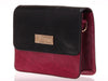 Side View Of The Black Burgundy Women's Small Leather Handbag