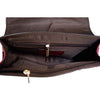 Internal View Of The Black Burgundy Women's Small Leather Handbag