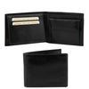 Front And Open View Of The Black Exclusive Mens Leather Wallet