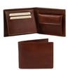Front And Open View Of The Brown Exclusive Mens Leather Wallet