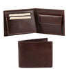 Front And Open View Of The Dark Brown Exclusive Mens Leather Wallet