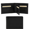 Open And Front View Of The Black Exclusive Mens Leather Wallet Bifold