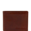 Front View Of The Brown Mens Bifold Wallet With ID Window