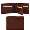 Open And Front View Of The Brown Exclusive Mens Leather Wallet Bifold