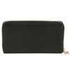 Rear View Of The Black Ladies Leather Zip Around Wallet