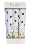 Front View Of The Handkerchief With Floral And Dots Pack of 3