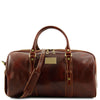 Front View Of The Brown Weekender Travel Bag - Small