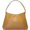 Front View Of The Tan Leather Hobo Bag
