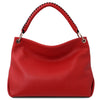 Rear View View Of The Lipstick Red Handbag For Ladies
