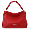 Front View Of The Lipstick Red Handbag For Ladies