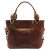 Rear View Of The Brown Leather Shoulder Handbag