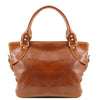 Front View Of The Honey Leather Shoulder Handbag